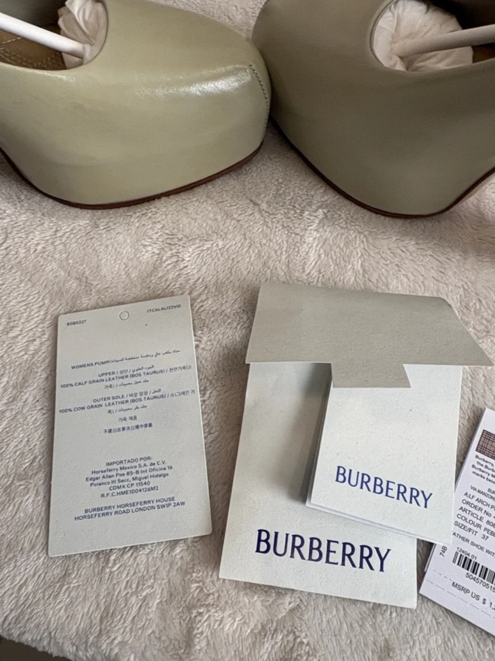 Burberry Women's Sage Green Platform Pumps - Picture 12 of 14